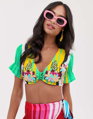 asos rainbow top
