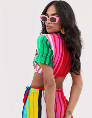 asos rainbow top