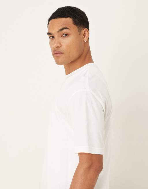 ASOS DESIGN Premium – Biały luźny T-shirt z bawełny SUPIMA®, 4 z 5