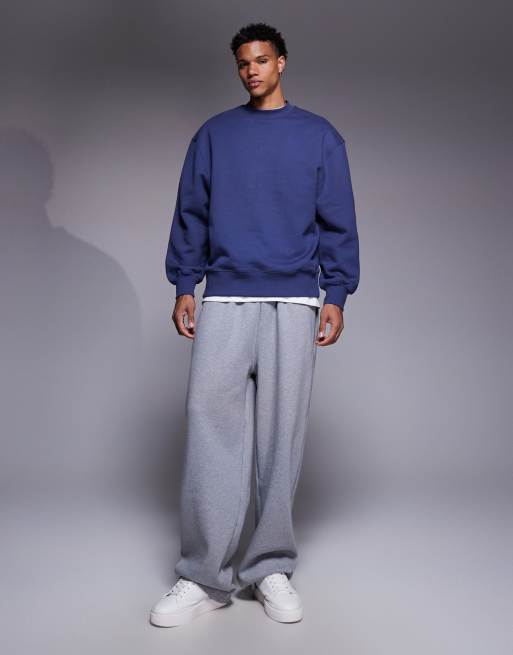 ASOS DESIGN - Premium - Blå oversized sweatshirt i kraftigt stof på 400 gsm, 2 af 6