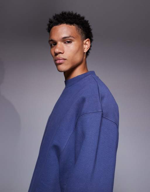 ASOS DESIGN - Premium - Blå oversized sweatshirt i kraftigt stof på 400 gsm, 4 af 6