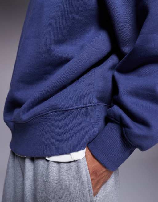 ASOS DESIGN - Premium - Blå oversized sweatshirt i kraftigt stof på 400 gsm, 5 af 6
