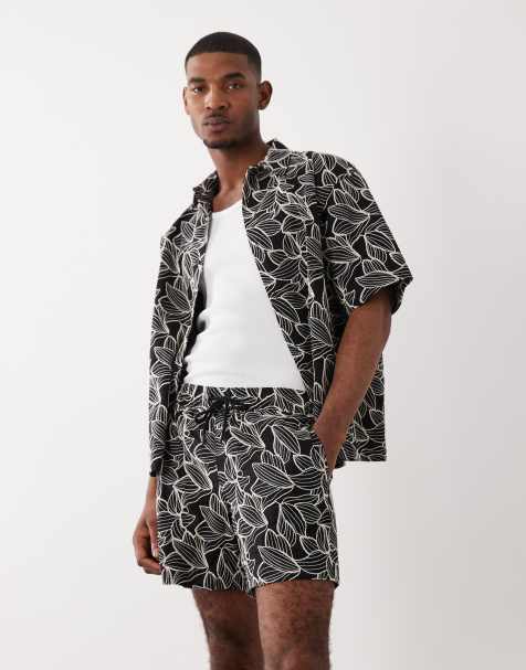 ASOS DESIGN – Premium – Blommigt broderade shorts, del av set - view 1