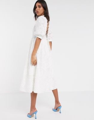 asos premium broderie lace midi dress