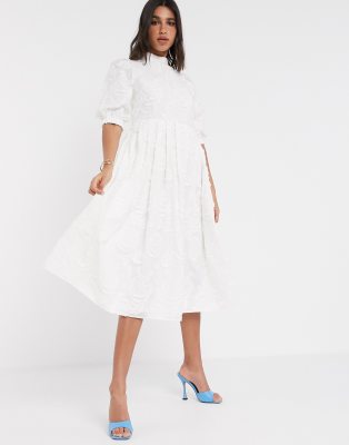 asos premium broderie lace midi dress