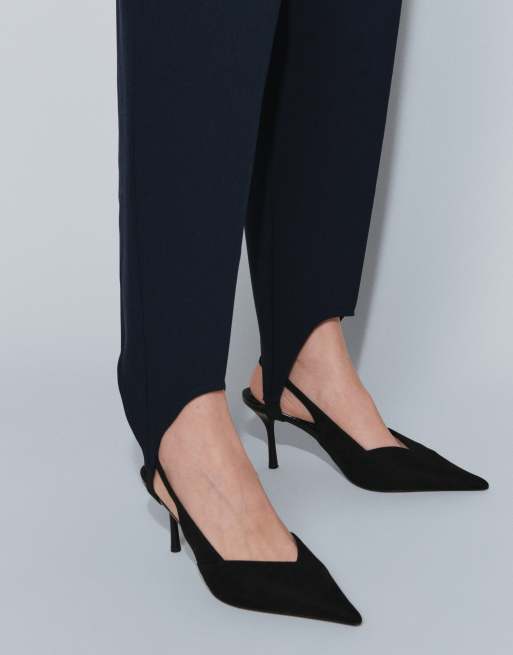 ASOS DESIGN premium broek met voetband in navy, 3 van 5