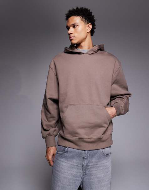 ASOS DESIGN – Premium – Brun, kraftig huvtröja i oversize på 400gsm - view 1