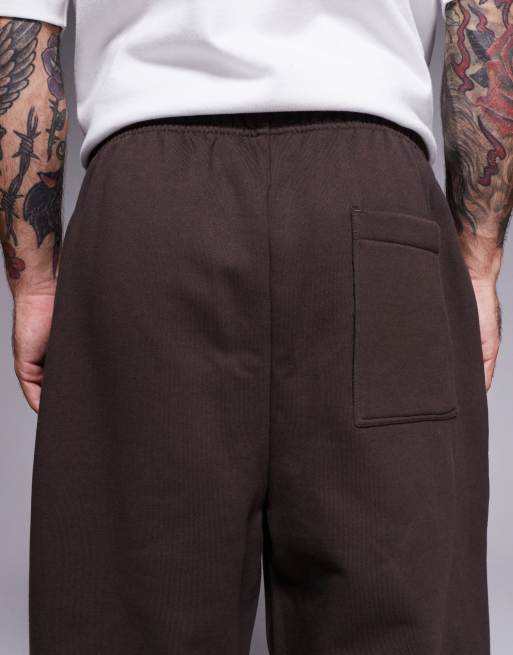 ASOS DESIGN - Premium - Brune oversized joggingbukser i kraftigt 400 gsm materiale , 4 af 5