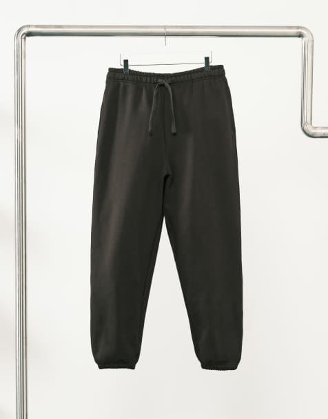 ASOS DESIGN - Premium - Brune oversized joggingbukser i stof på 400 gsm - view 1