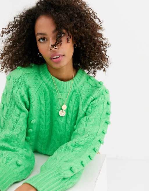 ASOS DESIGN premium cable bobble stitch sweater ASOS