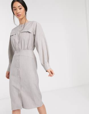 casual midi shirt dress