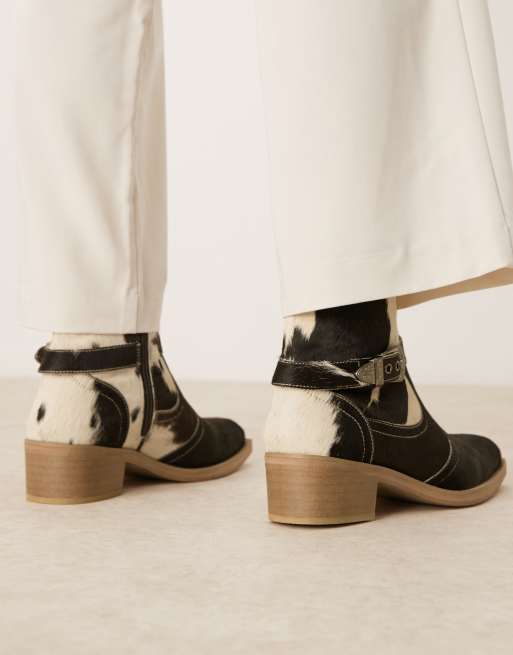 ASOS DESIGN Premium chelsea boots in cow hair with cuban heel, 4 of 4