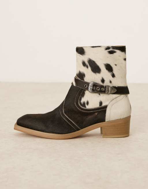 Cow print chelsea boots sale