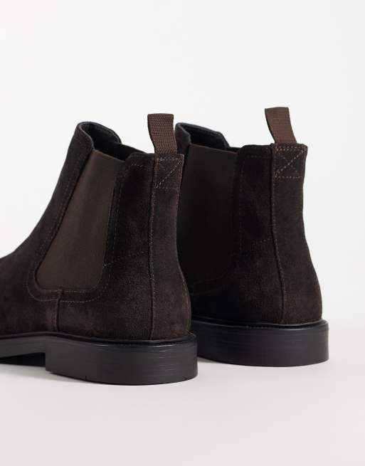 ASOS DESIGN Premium Chelsea-Boots in dunkelbraunem Wildleder, 4 von 4