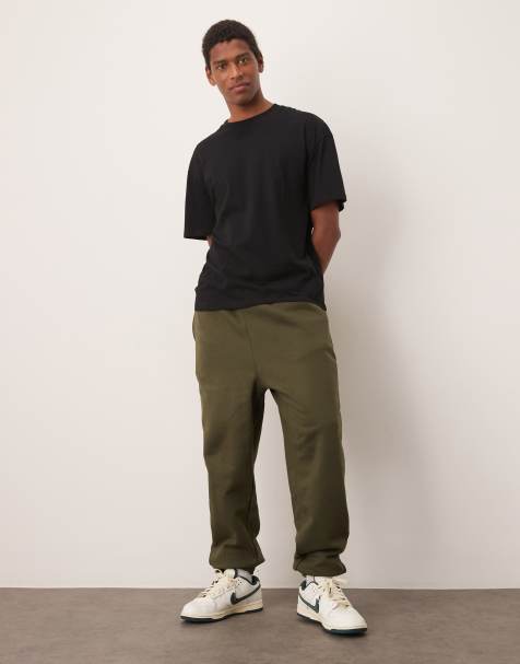 ASOS DESIGN Premium – Ciemnozielone grube joggersy oversize o gramaturze 400 g/m² - view 1