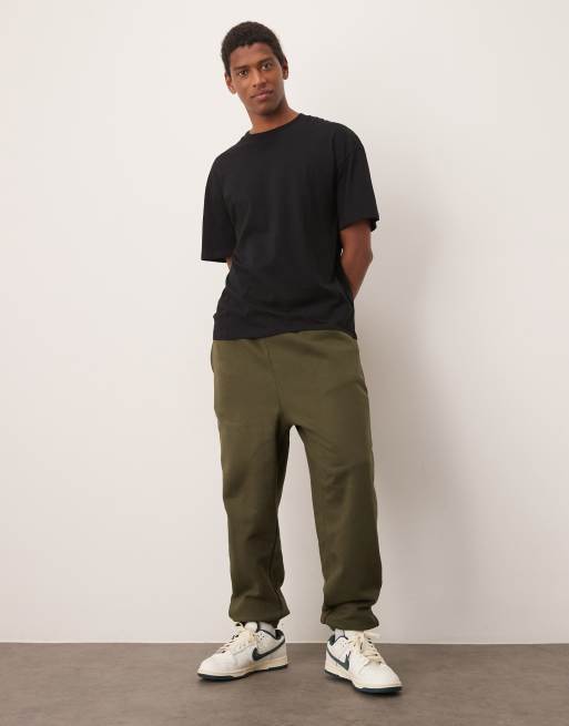ASOS DESIGN Premium – Ciemnozielone grube joggersy oversize o gramaturze 400 g/m²