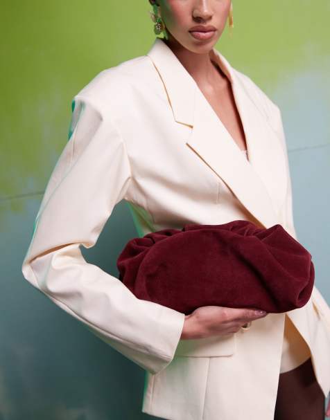 ASOS DESIGN Premium - Cloud - Pochette in camoscio bordeaux - view 1