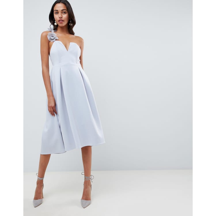 Asos design floral tie strap prom midi dress sales