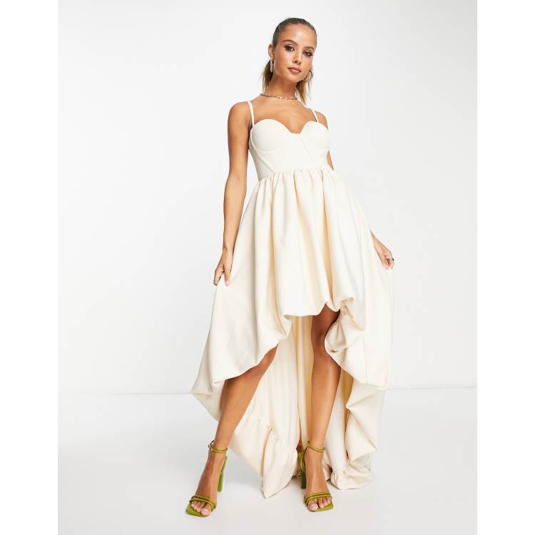 Cream high low on sale dress