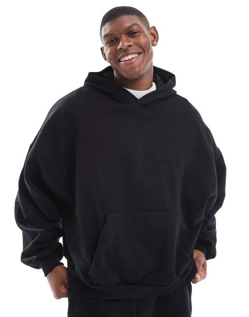 ASOS DESIGN Premium – Czarna bluza extreme oversize z kapturem o gramaturze 400 g/m²