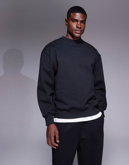 ASOS DESIGN Premium – Czarna bluza oversize o gramaturze 400 g/m²