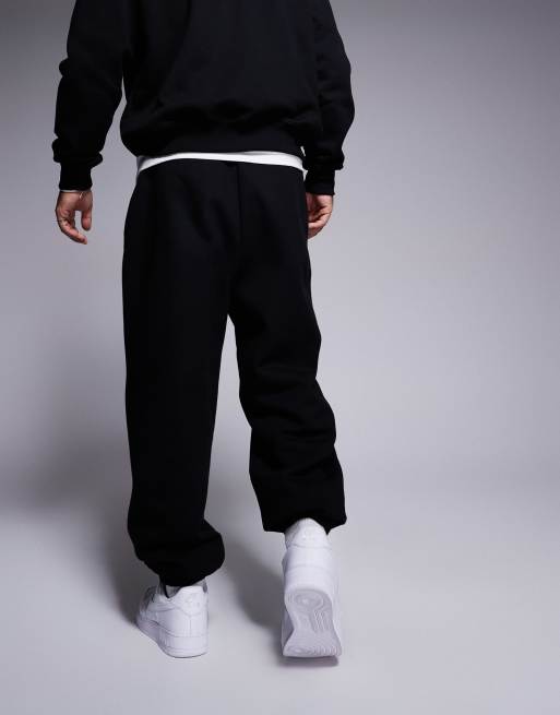 ASOS DESIGN – Premium – Czarne grube joggersy oversize o gramaturze 400 g/m², 2 z 5