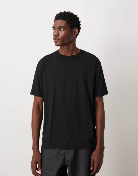 ASOS DESIGN Premium – Czarny luźny T-shirt z bawełny SUPIMA® - view 1