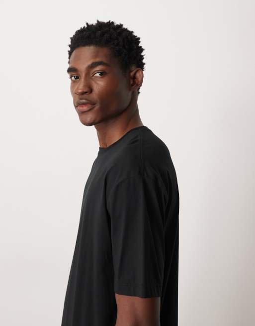 ASOS DESIGN Premium – Czarny luźny T-shirt z bawełny SUPIMA®, 4 z 5