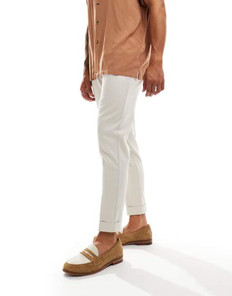 ASOS DESIGN - Premium - Elegante, tapered chinobukser i ecrufarve - view 1