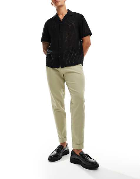 ASOS DESIGN - Premium - Elegante, tapered chinobukser i salviegrøn - view 1