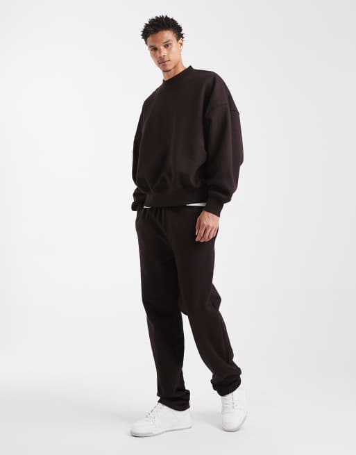 ASOS DESIGN - Premium extreem oversized sweatshirt van zware 400gsm stof in bruin, 2 van 6