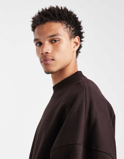 ASOS DESIGN - Premium extreem oversized sweatshirt van zware 400gsm stof in bruin, 4 van 6