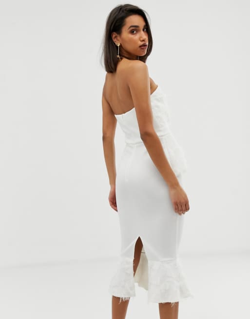 Asos white 2025 peplum dress