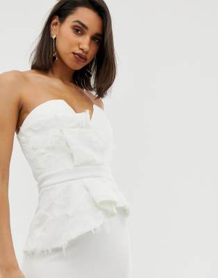 asos white peplum dress