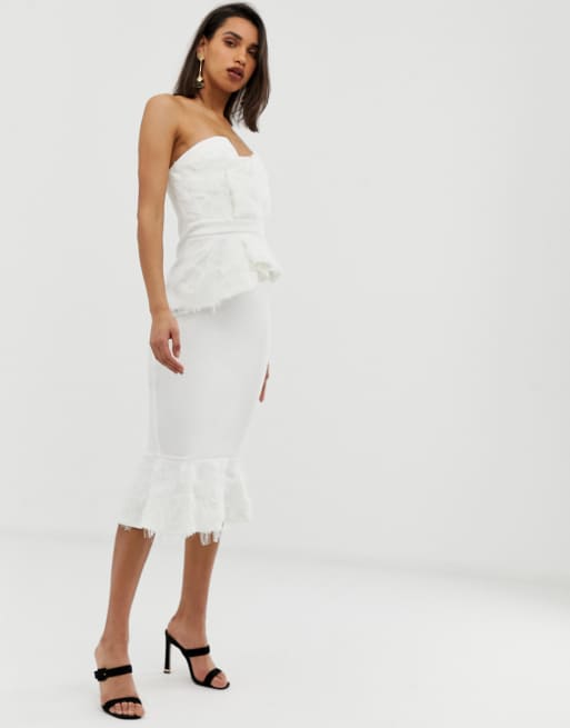 Asos white sales peplum dress