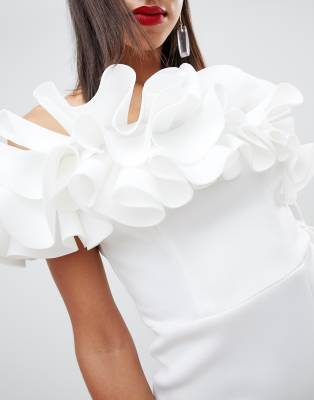 white frill frock