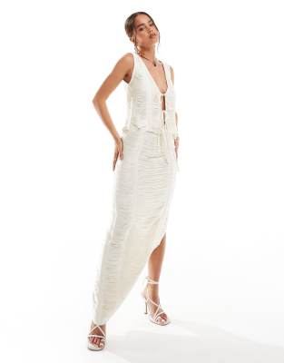 Asos Design Premium Fringed Maxi Skirt