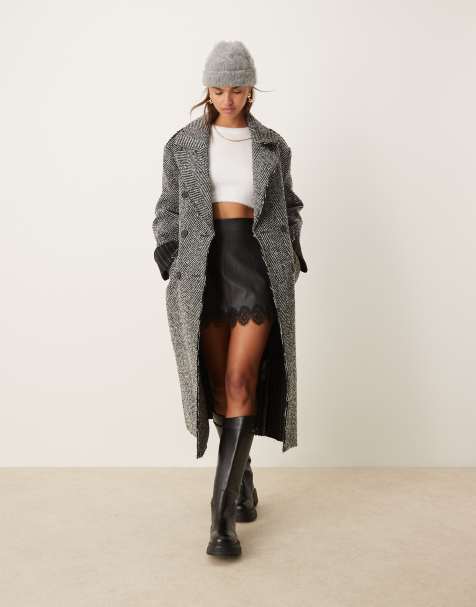 ASOS DESIGN - Premium gebonden dad jas in visgraatmotief - view 1