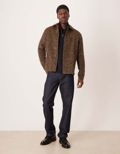 ASOS DESIGN - Premium geborsteld overshirt in bruin, 2 van 5
