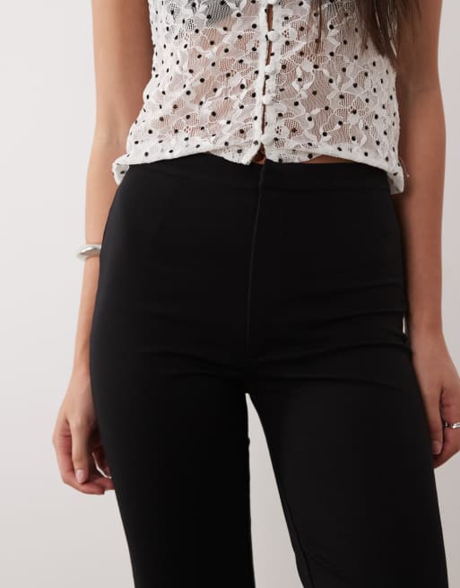 ASOS DESIGN - Premium getailleerde ponte skinny legging met rits in zwart , 3 van 5