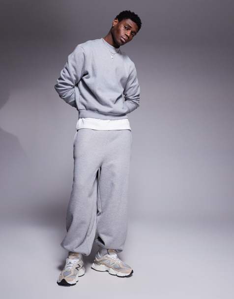 ASOS DESIGN - Premium - Grå oversized joggingbukser i kraftigt stof på 400 gsm - view 1