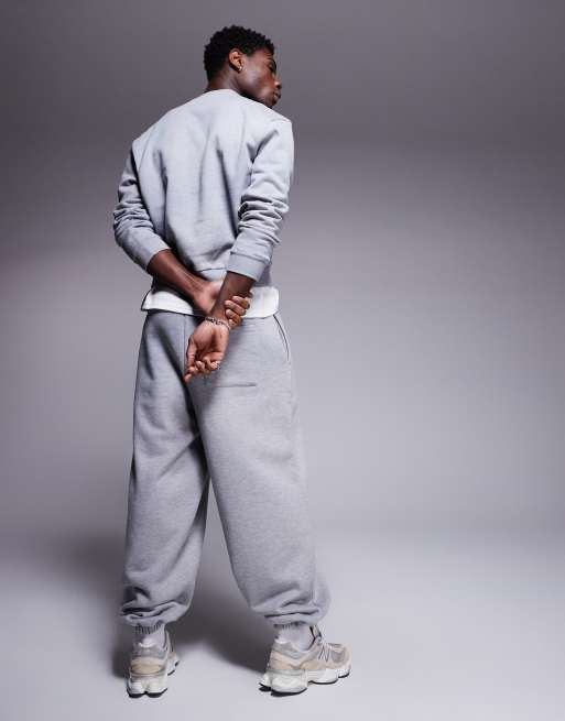 ASOS DESIGN - Premium - Grå oversized joggingbukser i kraftigt stof på 400 gsm, 2 af 5