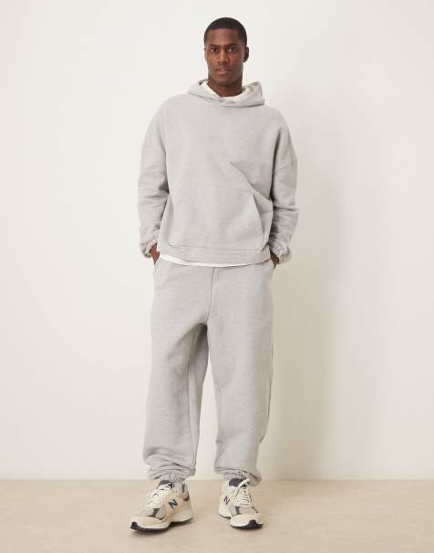 ASOS DESIGN – Premium – Gråmelerat, superkraftigt set i overize, 650gsm - view 1