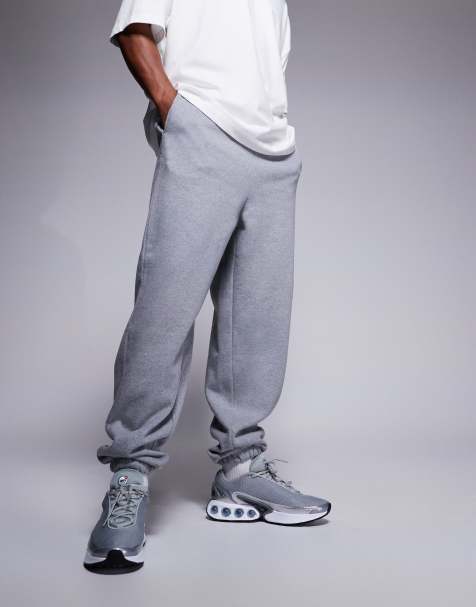 ASOS DESIGN - Premium - Gråmelerede joggingbukser i kraftigt 400 gsm-stof med oversized pasform - view 1