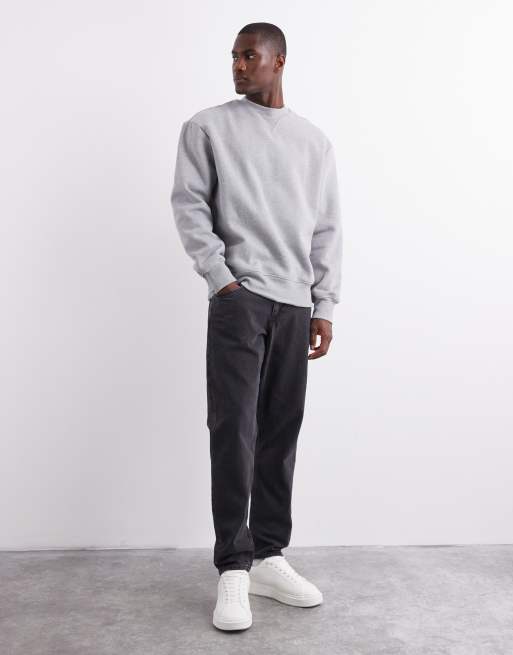 ASOS DESIGN - Premium - Gråmeleret oversized sweatshirt i kraftigt 400 gsm-materiale, 4 af 5