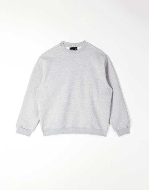 ASOS DESIGN - Premium - Gråmeleret sweatshirt i kraftigt 400 gsm-materiale - view 1