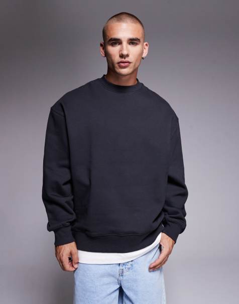 ASOS DESIGN – Premium – Gruba bluza oversize w kolorze grafitowym o gramaturze 400 g/m² - view 1
