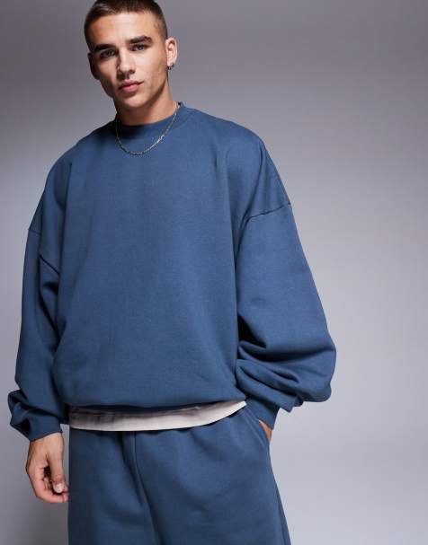 ASOS DESIGN – Premium – Gruba bluza w spranym niebieskim kolorze o fasonie extreme oversize i gramaturze 400 g/m² - view 1
