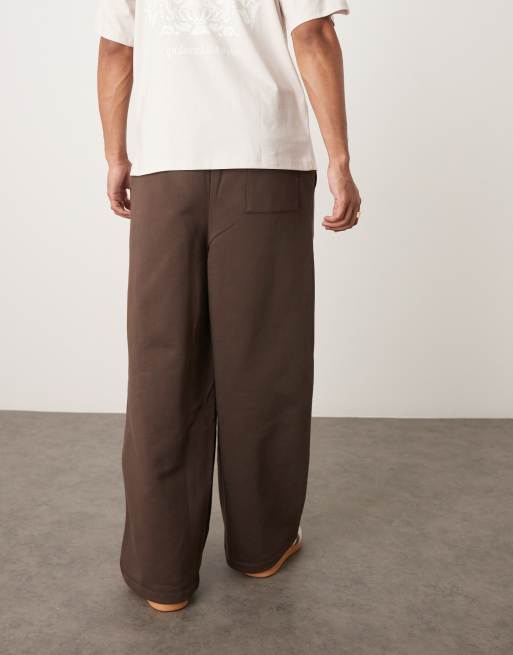 ASOS DESIGN – Premium – Grube brązowe joggersy o gramaturze 400 g/m² i luźnym kroju, część zestawu, 3 z 5