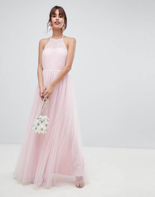 Asos design premium tulle best sale one shoulder maxi dress